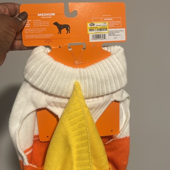 Hyde and Eek pet candy corn sweater black Boo sequins white orange yellow New - Picture 5 of 6